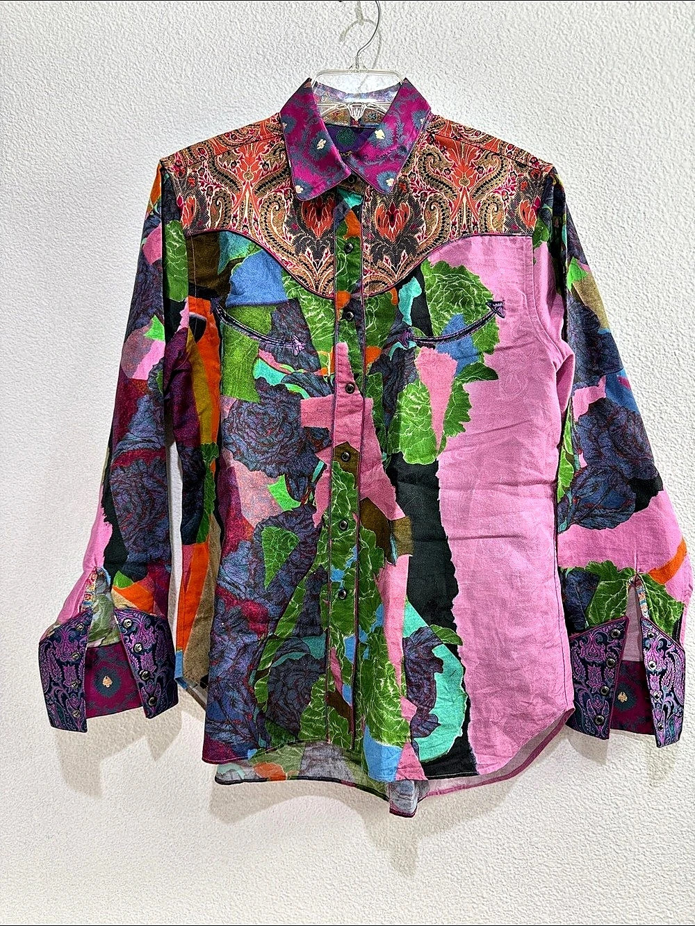 Robert Graham Limited Edition Abstract Print Button Down Pink Large Like New